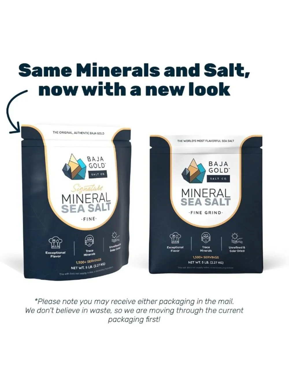 Fine Grind Baja Gold Mineral Sea Salt - 5 lb Bag, Natural Flavor Enhancer